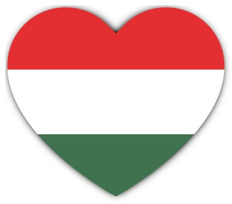 Aufkleber: 300 mm, 1 Stück - Aufkleber Herz Flagge Ungarn 30 cm Vinyl wetterfest Auto Laptop Fenster Deko