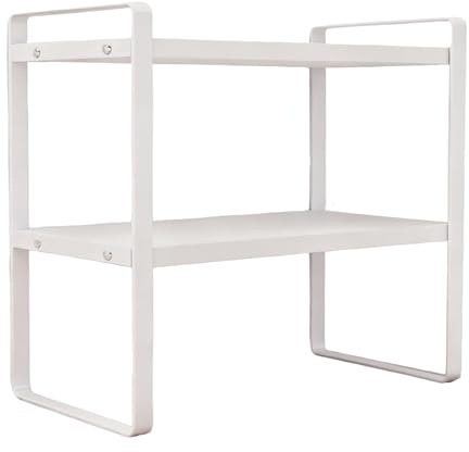 xyensy Desktop Bücherregal Organizer - 2-Etagen Moderner Aufsatz Ablage | Schreibtisch Ablage Bücher Aufbewahrungsgestell,Für Schlafzimmer Küche Büro Studentenzimmer Deko Sammelfiguren