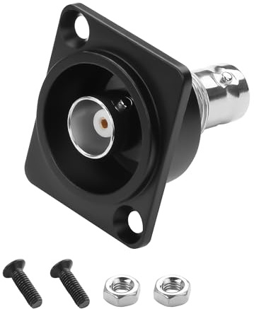 YACSEJAO Connecteur BNC à montage sur panneau BNC femelle vers femelle prise de châssis pour surveillance des communications vidéo SDI adaptateur de prise coaxiale vidéo (noir)