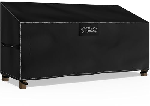Kingsleeve® Gartenbank Abdeckung 163x66xH63/89 cm Wasserdicht Winterfest Abdeckplane Gartenmöbel Schutzhülle Abdeckhaube Sofa Bank 3 Sitzer Cover