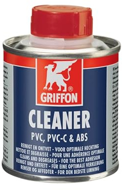 HAF - Griffon PVC Reiniger/Cleaner 250 ml für Rohre & Fittings aus PVC-U, PVC-C & ABS | Schnell wirksamer Spezialreiniger zur Vorbereitung vor PVC Klebung | Entfernt Fett, Schmutz & Rückstände
