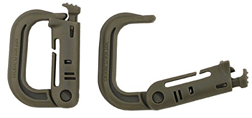 MFH 2er Pack Karabiner aus Plastik Karabinerhaken für Ausrüstung Outdoor Survival Camping (Coyote)