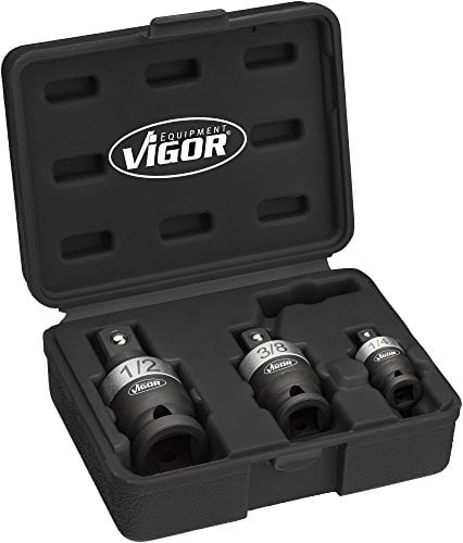 Vigor Kraft-Gelenk Satz (Vierkant 6,3 mm (1/4 Zoll), 10 mm (3/8 Zoll), 12,5 mm (1/2 Zoll), 25° Schwenkwinkel) V5505