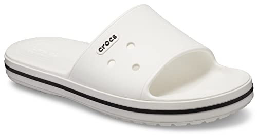 Crocs Crocband III Slide, Unisex Adults’ Open Toe Sandals, White (White/Black 103), 6 (39/40 EU)))
