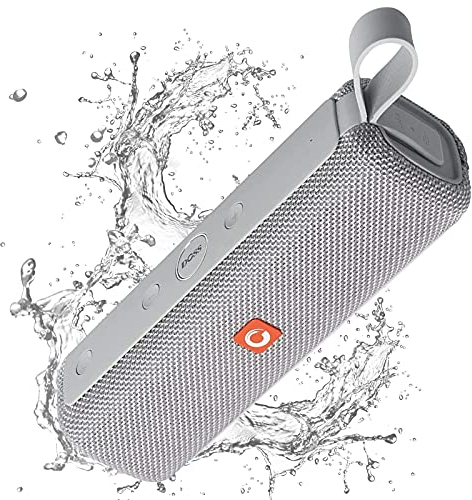 DOSS E-Go II Enceinte Bluetooth Portable subwoofer étanche IPX6 avec stéréo Premium, Microphone intégré, 6 W x 2 Pilotes, 12 Heures d'émission Continue pour Smartphone/Ordinateur/Cartes TF