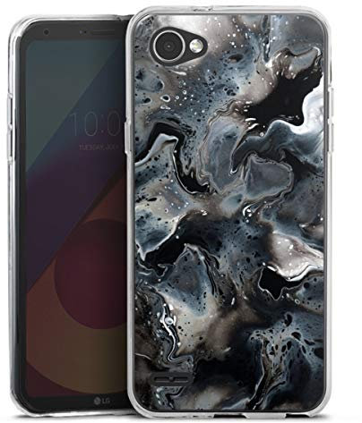 DeinDesign Silikon Hülle kompatibel mit LG Q6 Case transparent Handyhülle Abstrakt Stein Marmor