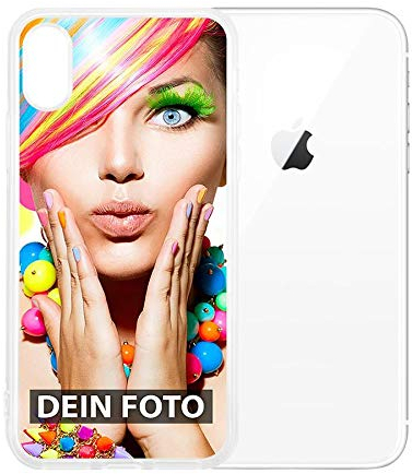 Handyhülle passend für Apple iPhone XR zum Selbst gestalten mit eigenem Foto oder Text - Silikoncase Transparent