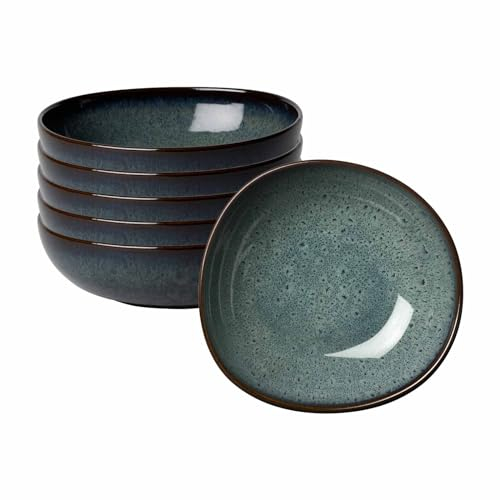 Villeroy & Boch like. by Lave Gris Bol 6er Set, 600 ml, Müslischalen mit einzigartiger Glasur, Skandinavischer Look, Steingut, Grau