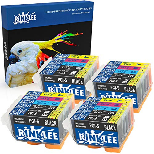 RINKLEE 20 Kompatible PGI-5 CLI-8 Druckerpatronen Ersatz für iP4200 iP4300 iP4500 iP5200 iP5200R iP5300 MP500 MP600 MP600R MP610 MP800 MP800R MP810 MP830 MX850