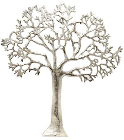 Carousel Home Gifts 60cm Silver Metal Tree Of Life Wall Art | Wall Mounted Tree Art Plaque | Large Decorative Tree