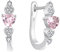 YL Creolen 925 Sterlingsilber mit Oktober Geburtsstein Rosa Zirkonia U Form Huggie Ohrringe für Damen