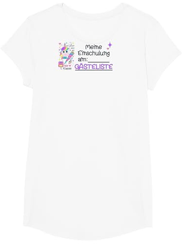 Gästeliste Einschulung Gästebuch Einhorn Mädchen - Schulkind T-Shirt