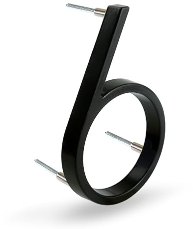 HASWARE 5 Zoll (12cm) Schwebende Hausnummer: Moderne Türnummern - Beschilderung für Straßenpost(Verbessertes Schwarz, 6)