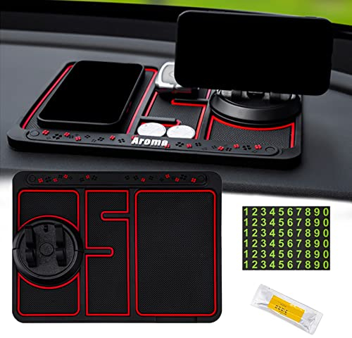 Rutschfestes Telefonpad Select Zone 4 in 1 Armaturenbrettmatte fürs Auto 360° Drehbar mit Telefonhalter, Aromatherapie, Parkkontaktnummer