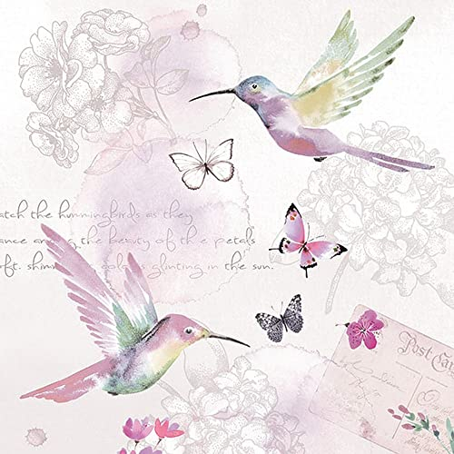 20 Servietten Kolibri und Schmetterlinge im Vintage-Stil | Tierservietten | Tiere | Tiermotiv | Serviettentechnik | Decoupage | basteln | Tischdeko 33x33cm