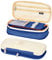Coolzon Federmäppchen, erweiterbar, große Kapazität, Bleistifttasche, Schule, Schreibwaren, Organizer, Kosmetiktasche für Mädchen, Jungen, Studenten, Kinder, Erwachsene, Marineblau, Bag