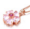 HCMA 925 Argent Femmes Collier Fleur Rose Quartz Zircon Pendentif Bijoux Ornements pour Mariage Anniversaire fête Bijoux Cadeau