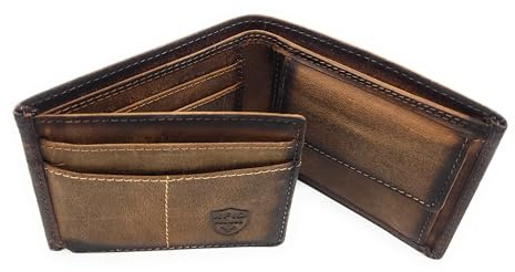 Lemasi Mini Geldbörse Leder Herren RFID Schutz – Kompakte Vintage Geldbörse Handgefertigt – Kleine Portemonnaie mit Münzfach & Kartenfächer – Braun