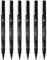 Uni Pin Fineliner Drawing Pens - Chisel Nibs - Black Ink - 2.0mm Nib - Pack of 6