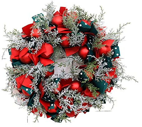 HMTE Weihnachtskranz Weihnachtskranz für Türwand Kreativität Künstlicher amerikanischer Weihnachtskranz für drinnen und draußen Weihnachtsdekoration Weihnachtskränze für Haustür (B 15,7 Zoll)