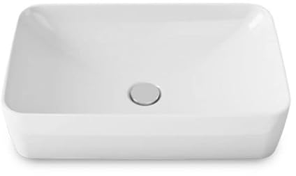 VBChome Waschbecken 50 x 31 Keramik Rechteckig Waschtisch Handwaschbecken Aufsatzwaschbecken Waschschale Gäste WC Modern Elegant Top Qualität