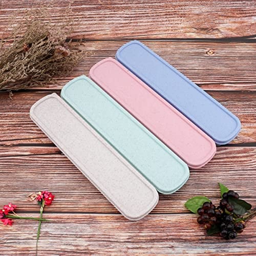 OriGlam 1 boîte de rangement portable pour couverts de voyage, boîte à ustensiles pour kit de couverts, 25 x 6,1 cm (vert)