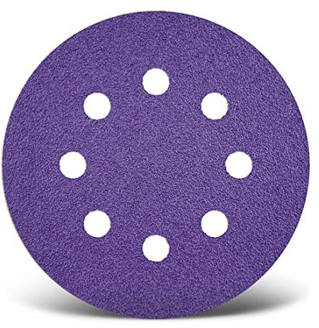 MENZER Titanium HD Dischi abrasivi velcrati, 115 mm, 8 fori, p. Levigatrici rotorbitali, Miscela di ceramica (50 Pz.) G400