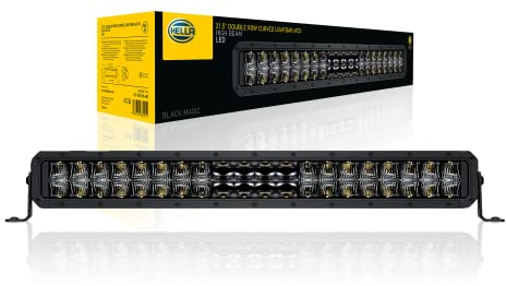 HELLA 1FJ 358 196-601 LED-Fernscheinwerfer - Black Magic Double Row Curved Lightbar 21.5 - 12/24V - 5880lm - doppelte Ausführung/gewölbt - Referenzzahl: 45 - Anbau/Schraubanschluss - ECE - Lichtscheibenfarbe: glasklar