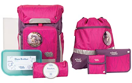 SCHOOL-MOOD Rebel mit LED Patchy Schulranzen-Set 8-teilig Luisa