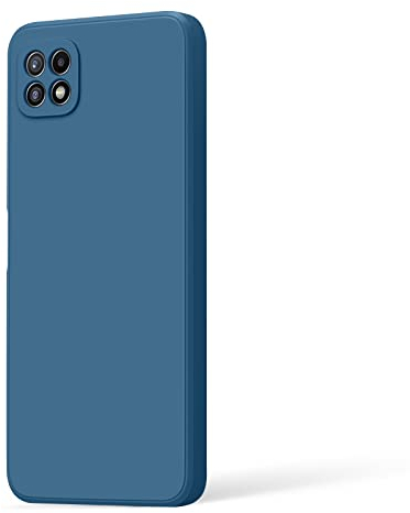 AK Kompatibel mit Samsung Galaxy A22 5G Hülle Silikon Handyhülle mit Microfiber Stoßfeste Schutzhülle für Samsung Galaxy A22 5G 6.6 Zoll (Navy blau)