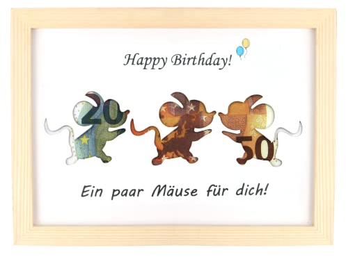 Ukaeno Geldgeschenke Geburtstag, Lustige Geldgeschenk Verpackung, Kreative Geld Geschenk, DIN A5 (Natürliche Holzfarbe)