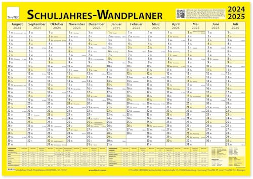 TimeTex Schuljahres-Wand-und Projektplaner für das Schuljahr 2025-2026 - 70 x 100 cm - laminiert - abwaschbar - Wandplaner - Schuljahreswandplaner - 10761