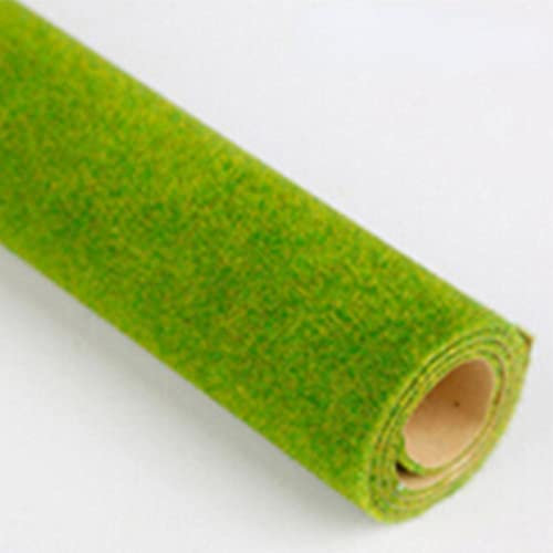 AIDNTBEO Tapis d'herbe vert prairie clair, tapis de paysage d'herbe rouleaux pour paysage de guerre, table de sable, accessoires de modélisme, vert, 50 x 50 cm