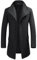 YOUTHUP Cappotto da Uomo Invernale in Lana Spessa Trench Cappotto di Media Lunghezza Slim Fit Imbottito Caldo Casual Peacoat
