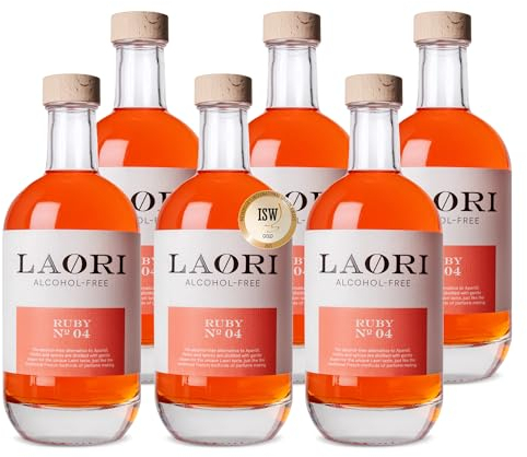 Laori Ruby No 04 Alkoholfreier Spritz 6x500 ml | Fruchtig-frischer Alkoholfreier Aperitif mit pinker Grapefruit & Orange | Perfekt für Italian Spritz & alkoholfreie Cocktails | Nur 65 Kalorien & vegan