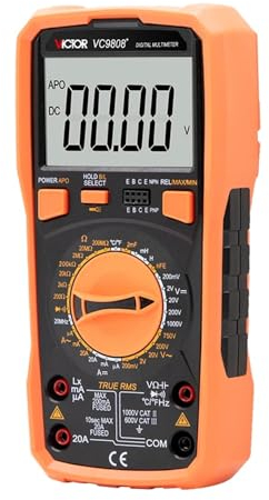 GuliTech VICTOR/RuoShui VC9808+ Multimeter High precision digital 2000uF capacimeter 10MHz Frequency temperature and inductance measuring with LCR tester(VICTOR VC9808+)