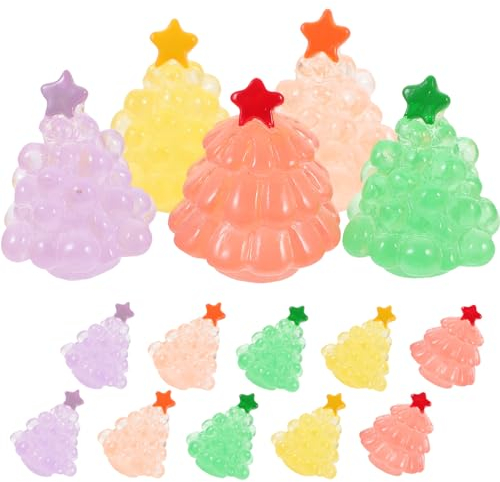 PRETYZOOM 50 Stück Mini Weihnachtsbaum Statue Skulptur Miniatur Christbaum Figur Dunkeln Leuchtende Weihnachtsbaumschmuck Ornament für Puppenhaus Mikro Landschaft Sandtisch Bonsai Terrarium