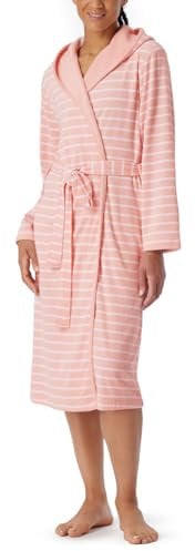 Schiesser Damen Bademantel Mit Kapuze Frottee 110 Cm Länge - Baumwolle Gemustert, Rosé_181535, L EU