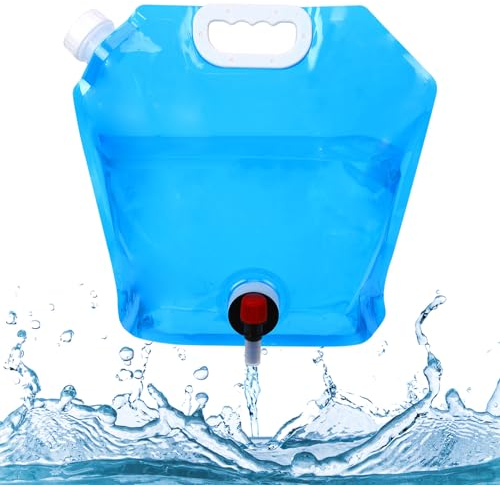 Xialvyu Water Container With Tap Collapsible Water Container 5L Water Storage Water Carrier Camping Water Bag With Tap for Hiking Climbing Fishing Travel Picnic