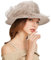 Kentucky Organza-Derby-Hüte für Damen, Kirchentee, Fascinator, breite Krempe, Sonnenhut für Damen, Khaki, Medium
