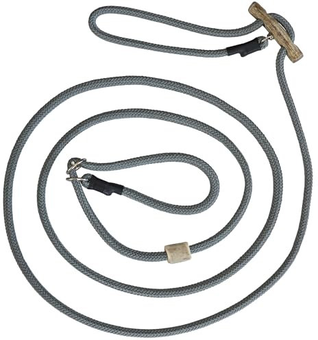 Themahund Umhängeleine Moxonleine mit Zugstopp 8mm (260 cm, Grau)