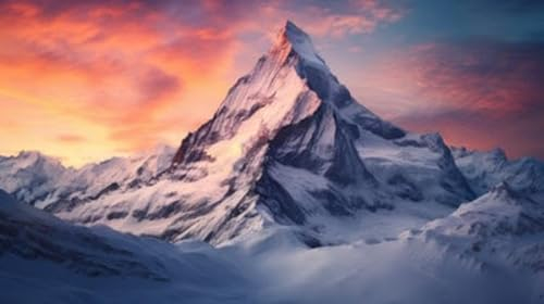 adrium Acryl-Bild 90 x 50 cm: ein Berg mit Schnee und Wolken (211017007)