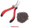 Guegine Hair Extension Tools - Nano Beads Professional Set with Pliers, Loop Threader, 200pcs Rings & Feather Accessories