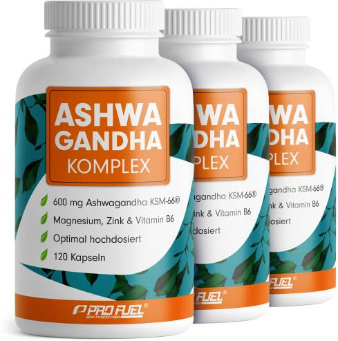 Ashwagandha Kapseln hochdosiert 360x - 600 mg Ashwagandha KSM-66® pro Tag - Komplex mit Ashwagandha-Wurzelextrakt, Magnesium, Zink, Vitamin B6 und Piperin - laborgeprüft mit Zertifikat - 100% vegan
