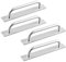 XMNIVATE 4 Cabinet Door Handles, Refrigerator Door Handles, Self-Adhesive Door Pull and Push Door Handles, Sticky Handles, Self-Adhesive Handles, Self-Adhesive Drawer Handles (Silver)
