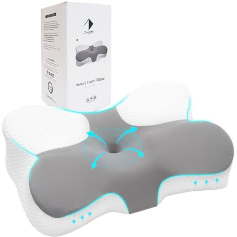 Z-hom Memory Foam Pillow Orthopedic Snore Pillow, Ergonomic Cervical Pillow for Shoulder Pain, Head and Neck Support Pillows for Side/Back/Stomach Sleepers, Removable Cooling Pillowcase