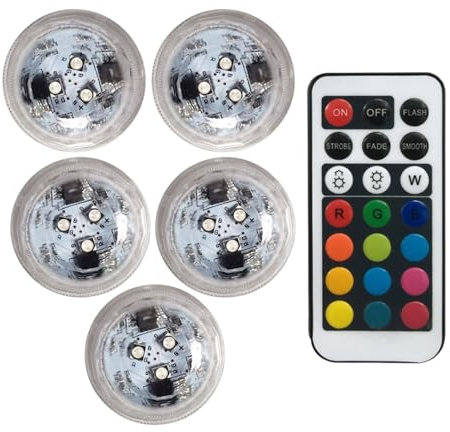 Genérico Pequeña luz LED sumergible, luces de agua | Luces subacuáticas sin llama - Luces subacuáticas alimentadas por batería con Control remoto, luces de que cambian de color para acuario y piscina
