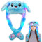 mizikuu Hasenohren Hut, Hasen Mütze mit Wackelohren LED Beweglichen Ohren Drücken der Tiermütze Niedlicher Leuchtender Hasen Plüsch Hut für Partys, Cosplay, Weihnachts Geschenk, Karneval, Blau