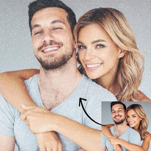 5D Diamond Painting Eigenes Foto – Individuelles Benutzerdefiniertes Design Diamant Full Bilder, Personalisiertes Set für Erwachsene Home Decor