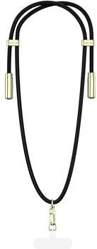Kaija SmartCord Handykette mit integriertem Ladekabel - Usb-C & Lightning Anschluss für alle iPhone und Android Modelle - Universell, kompatibel mit jeder Handyhülle (USB-C, Schwarz/Gold)